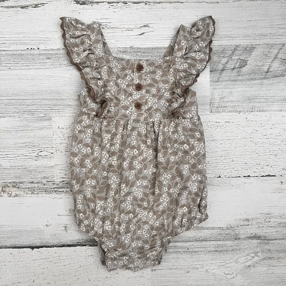 🦋3/$30 Carter’s Baby Romper Bundle 6M Girl 3pc Floral Gingham Check Summer